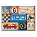 Ett magnetset med Le Mans tema