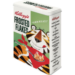 En burk för flingor med Tony the Tiger
