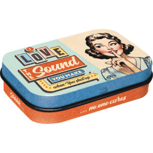 Mintask med 50-talsmotiv och rolig text