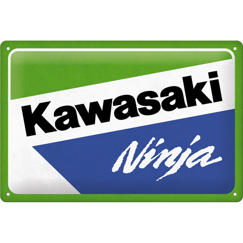 22445 Skylt kawasaki ninja, grön och blå