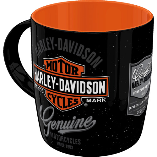 43412 Svart mugg med Harley Davidson motiv