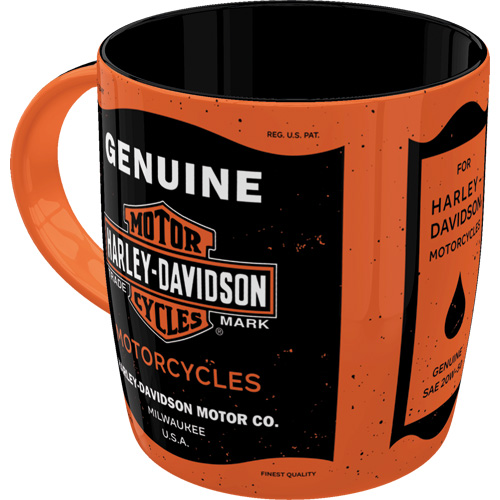 43413 Orange mugg med Harley Davidson motiv