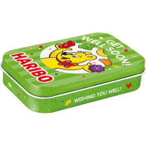Grön plåtburk Haribo